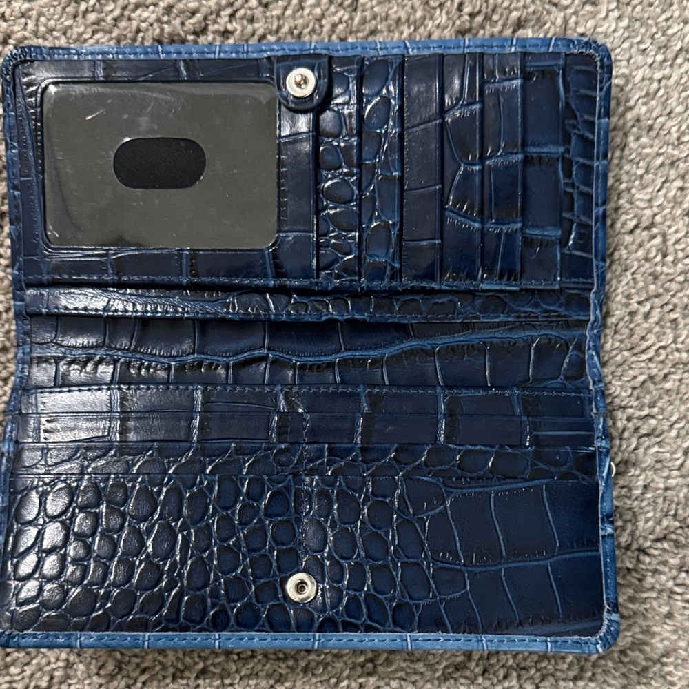 Brahmin Blue Croc-Embossed Wallet - Picture 2 of 6